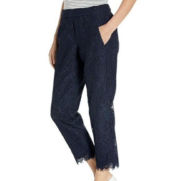 ☆NWT J.Crew Easy Pants in Lace Navy - Picture 3 of 5